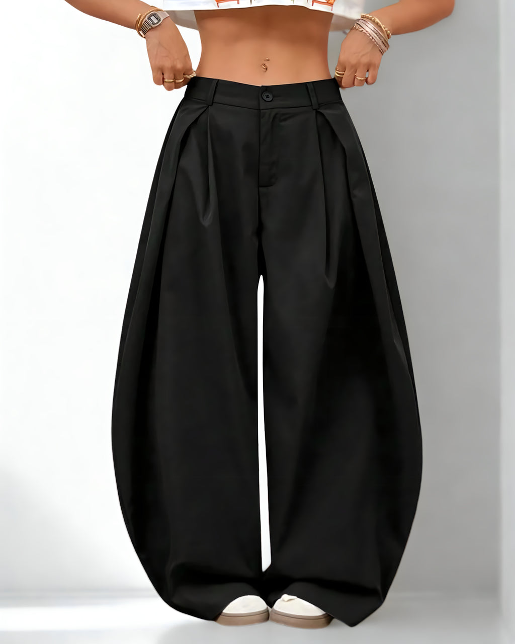 Calça Preta Oversized – Vintage com Estilo Street Descontraído
