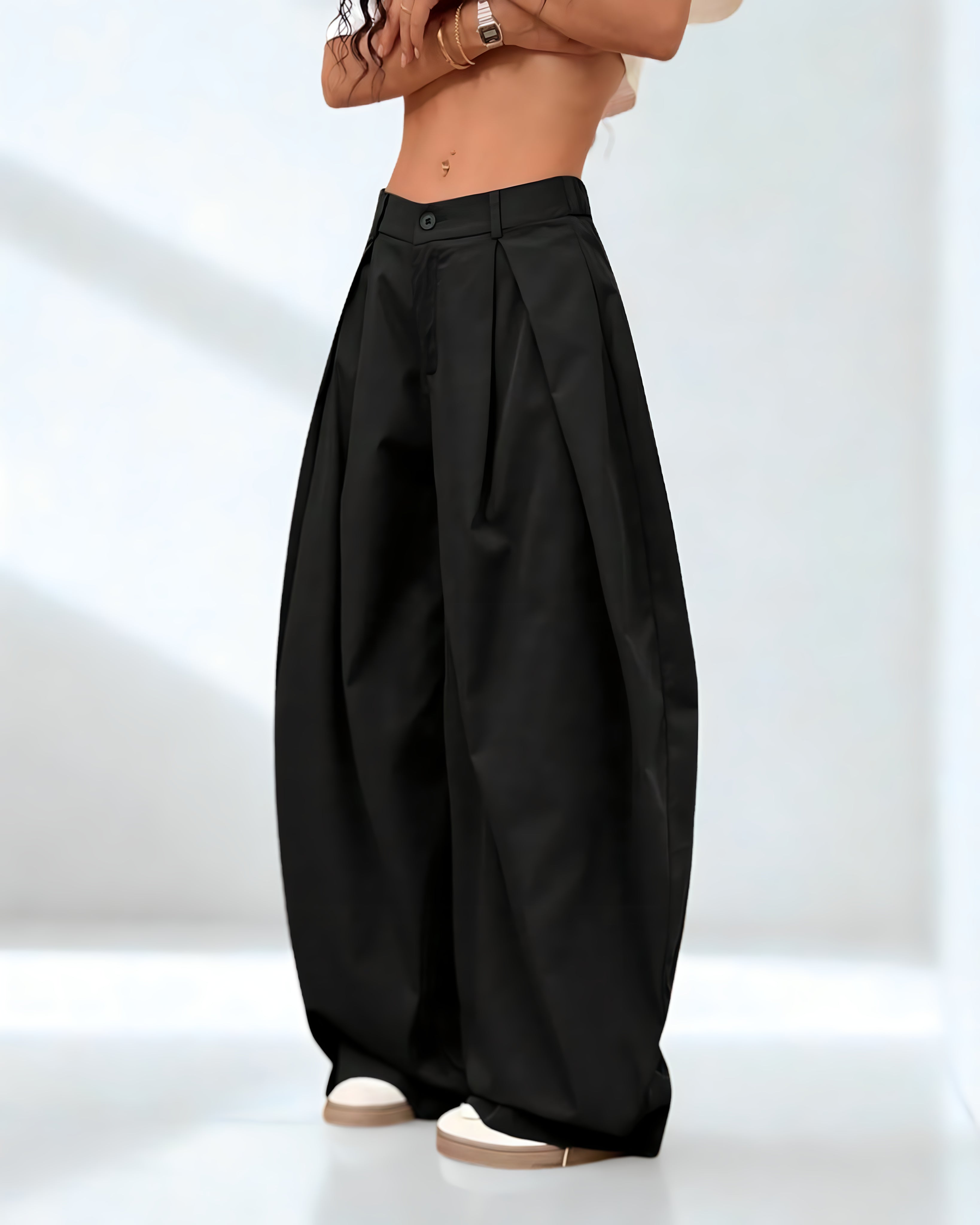 Calça Preta Oversized – Vintage com Estilo Street Descontraído