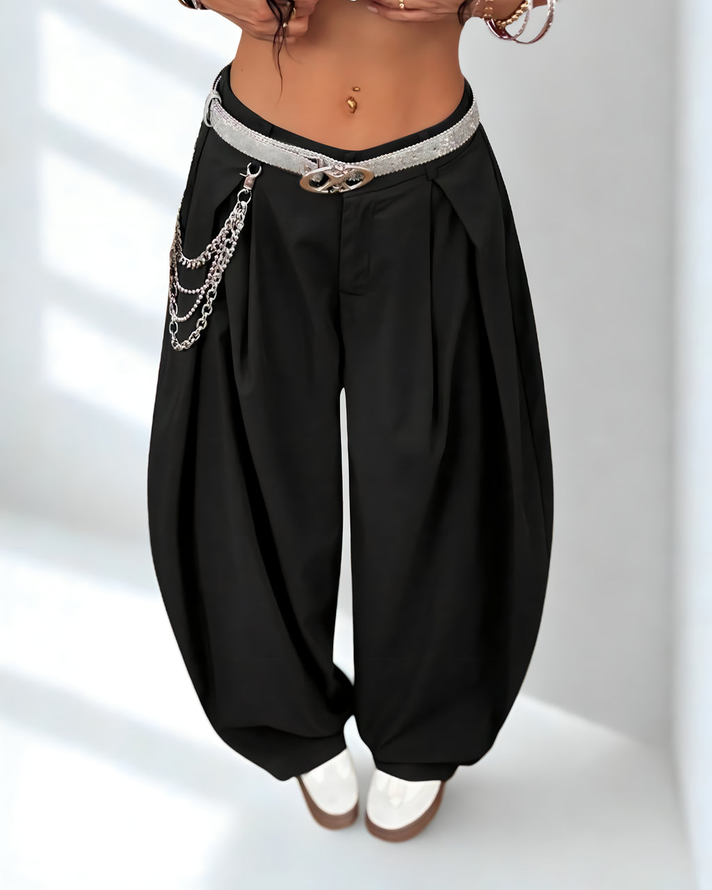 Calça Preta Oversized – Vintage com Estilo Street Descontraído