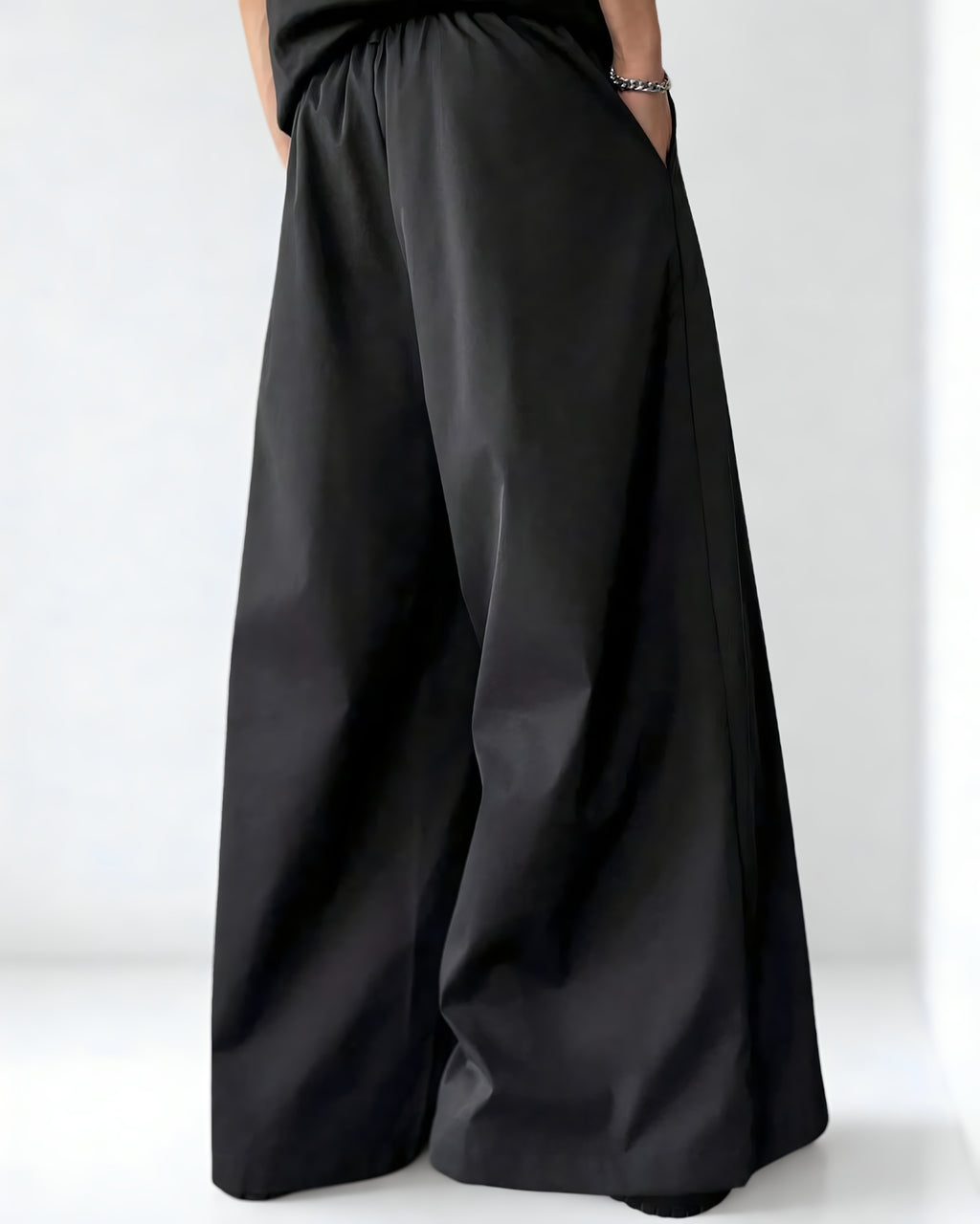 Calça Masculina Preta Wide Leg – Estilo Japonês e Caimento Solto