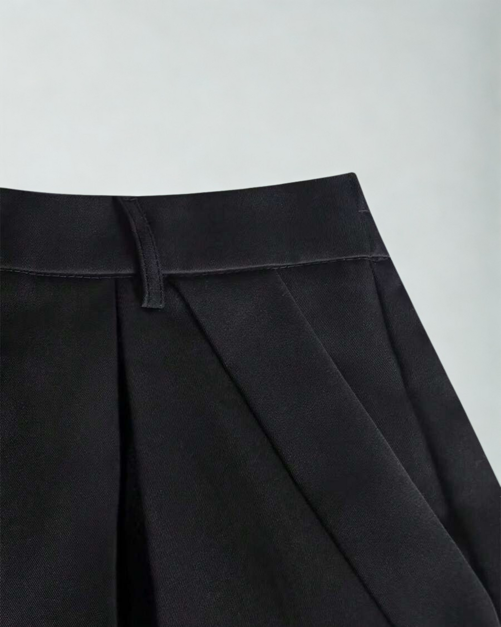 Calça Masculina Preta Wide Leg – Tecido Liso com Cintura Natural e Caimento Relaxado