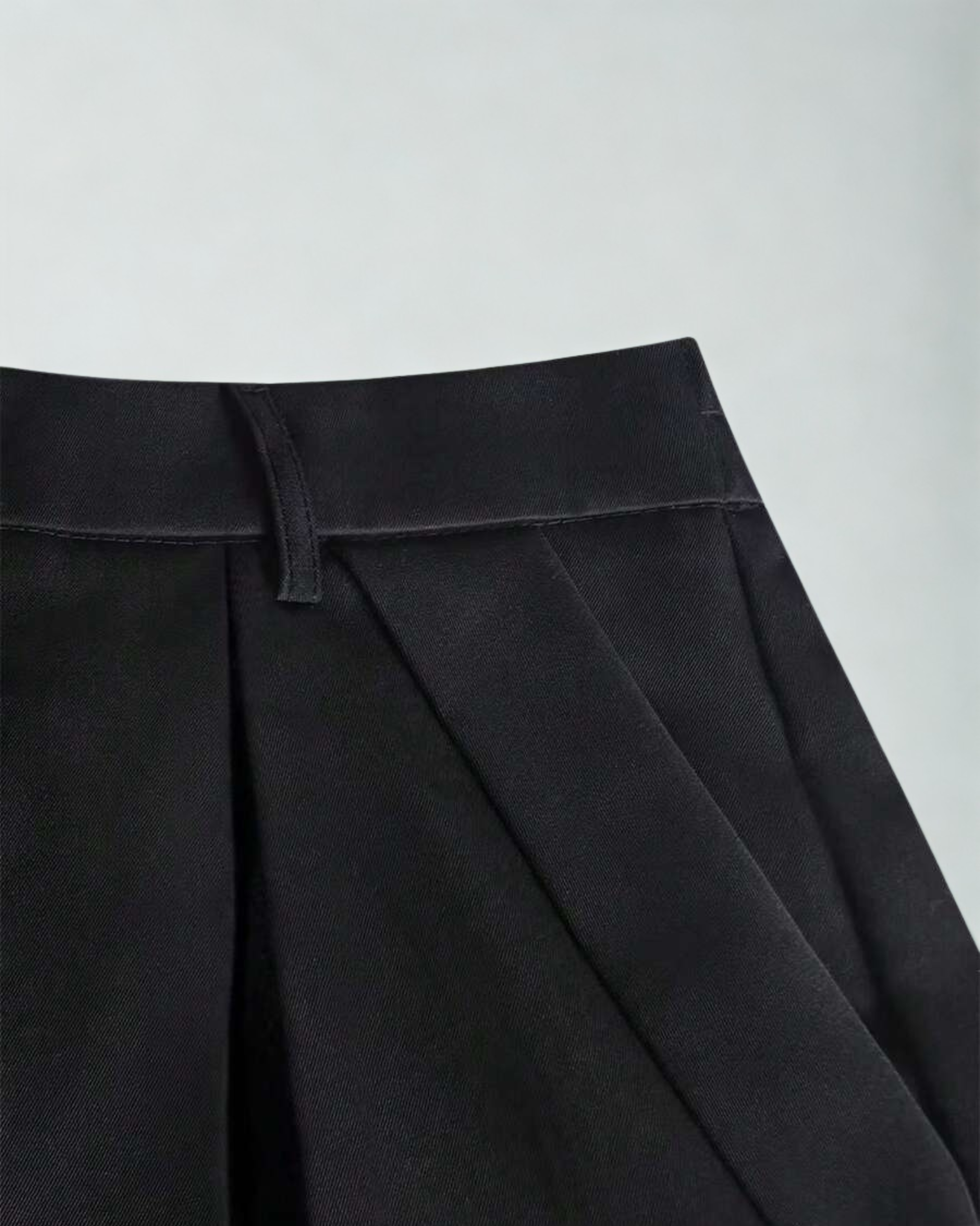 Calça Masculina Preta Wide Leg – Tecido Liso com Cintura Natural e Caimento Relaxado